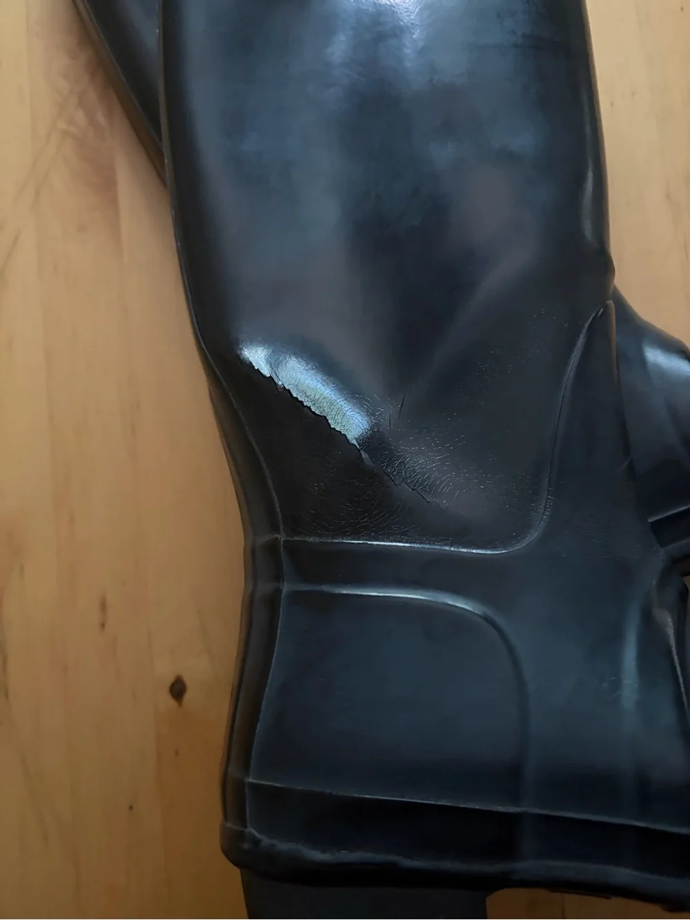 Hunter Gloss Black Knee-High Rain Boots with Logo